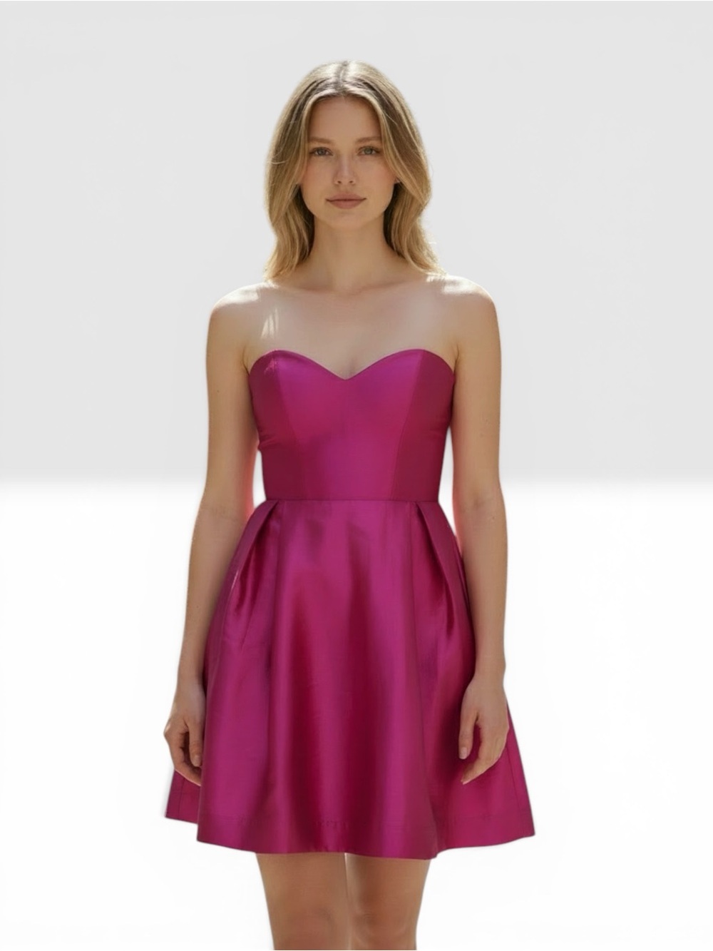 Diane Von Furstenberg Silk Hot Pink Strapless  Dress women’s size 2 #party